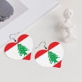 thumbnail image 5 of Leather Heart Earrings Dangle For Women Lebanese Flag Love Earrings Drop For Women, 5 of 6