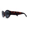 thumbnail image 6 of Womens Mod Fashion Thick Arm Inset Lens Large Oval Plastic Sunglasses Tortoise - Black, 6 of 8