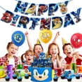thumbnail image 3 of HSHDLDF Sonic Party Supplies Sonic Party Decorations Include Banner Balloons Cake Toppers, 3 of 5