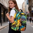 thumbnail image 6 of FKELYI Tractor Graffiti Print School Backpack for Kids 17 Inch Schoolbag with Multi-Pockets Primary School Bookbag Casual Daypack Travel Bag for Elementary Student, 6 of 7