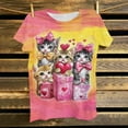 thumbnail image 3 of Women's Plus Size Valentine's Day T-Shirt Cute Cat Printed Short Sleeve Graphic Tee Festive Casual Top,M,A, 3 of 5