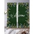 thumbnail image 4 of Welcome Green Leaf Sheer Curtains 108 Inch Length 2 Panels Set, Semi Transparent Voile Rod Pocket Curtains for Living Dining Room Bedroom Drapes Pastoral Summer Botanical, 4 of 6