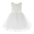 thumbnail image 2 of Ekidsbridal Girl Communion Flower Girl Dress - Knee Length Backless Ivory Lace Dress with Tiebow 206T-A (Size: S-10), 2 of 3