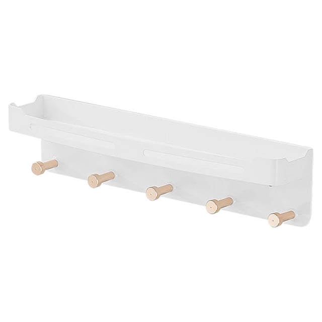 Yuarrent Estante de pared Llaves multifuncionales Ropa Sombrero Gorra a mano Colgador Geles para el cabello Crema facial Estantes Almacenamiento y organización del hogar Oro blanco