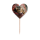 thumbnail image 1 of Animal ojo verde gato fotografía Etiqueta del corazón de la bandera del palillo de dientes, 1 of 3