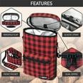 thumbnail image 4 of OPUX Wine Bag 2 Bottle Wine Tote Carrier, Insulated Wine Cooler Bag for Travel Picnic, Leakproof Portable Padded Case, Wine Gifts For Women Men Wine Lovers Christmas, Plaid Buffalo Red, 4 of 8
