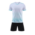 thumbnail image 4 of EnJoCho Boys Soccer Clothes Short Sleeve Loose Gradient Tshirt + Shorts Kids Girls Training Athleti𝖼 𝖳racksuit Outfits for 5-13 Years, 4 of 6