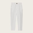 thumbnail image 4 of CPNG Boys Striped Dress Pants Straight Pants Elastic High Waist School Uniform Pants Classic Spring Autumn Uniform Pants(White,9-10 Years), 4 of 4