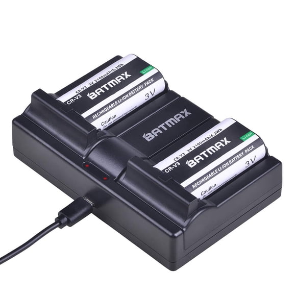 Batmax 2Pcs CR-V3 Battery + Dual USB Charger for Olympus C3000 C3040 C-40Z 2100UZ 3030 3040Z 4000 5050 740 750 730 4040 3020 D390 D510 Camera 50 C-5050Z C-700 D510 Cameras