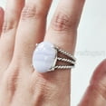 thumbnail image 6 of Natural Blue Lace Agate Ring, Blue Lace Agate Gemstone Ring, 3 Twisted Bohemian Band, 925 Sterling Silver, Womens Ring, Christmas, Thanksgiving, Handmade, Statement Jewelry, Natural Gemstone Ring, 6 of 7