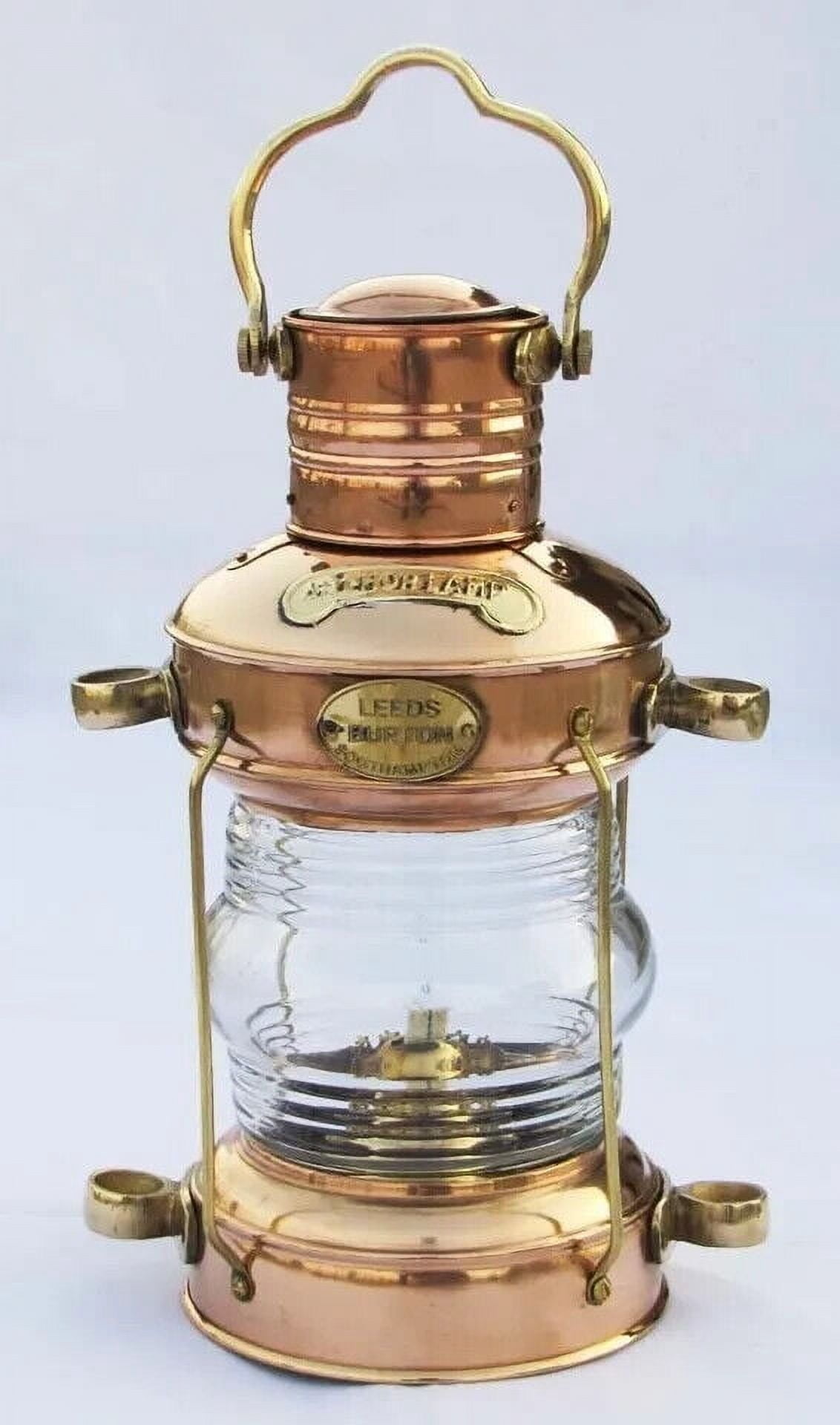 Brass & Copper Anchor Oil Lamp Nautical Maritime Ship Lantern Boat Light Lamp