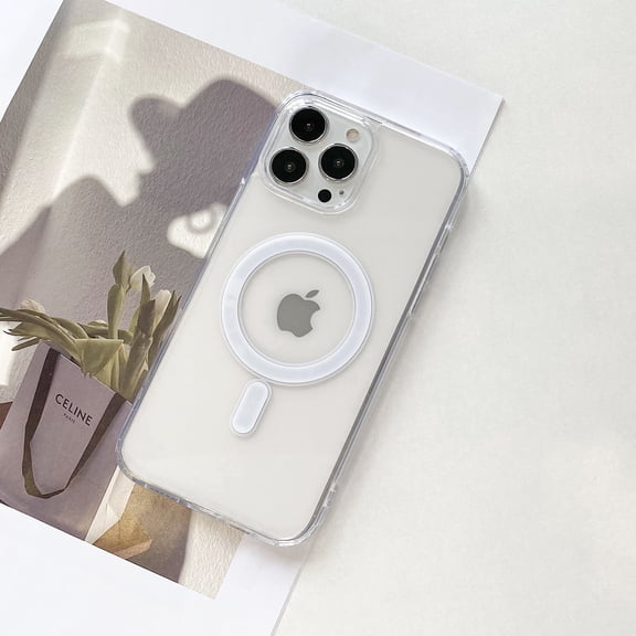 for iPhone 11 Pro Max 6.5 Inch Strong MagSafe Case,Luxury Crystal Clear TPU Silicone Bumper Shockproof Anti-Drop Not-Yellowing HD Wireless Charging Ultra Slim Fit Cover,Clear