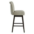 thumbnail image 5 of CHITA 30 in Upholstered Swivel Counter Bar Stools with Back&Wood Legs Set of 2, Faux Leather in Stone Gray, 5 of 9