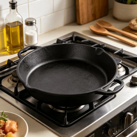 12inch Pre-Seasoned Cast Iron Skillet, Cast Iron Pan,Dual Assist Handles