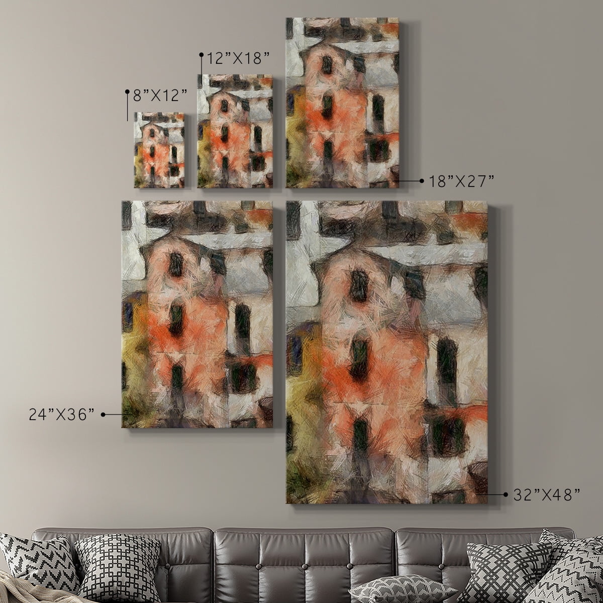 Stacked Houses IV Premium Gallery Wrapped Canvas - Ready to Hang