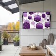 thumbnail image 2 of Outdoor TV Cover 40x25x4.5in, Modern Abstract Purple Color Block Weatherproof TV Screen Protector with Zipper, Retro Gold Line Outside Television Cover Fits Up to 40-43", 2 of 9
