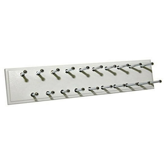 Easy Track Ra1200 Sliding Tie Rack, 20 Hook, White