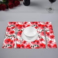 thumbnail image 2 of MKHERT Wildflower Poppy Flower Pattern Watercolor Placemats Table Mats for Dining Room Kitchen Table Decoration 12x18 inch,Set of 4, 2 of 4