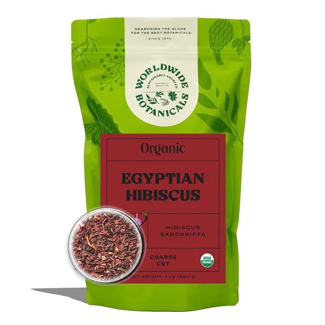 Té de hibisco orgánico Worldwide Botanicals 227 g, hojas sueltas