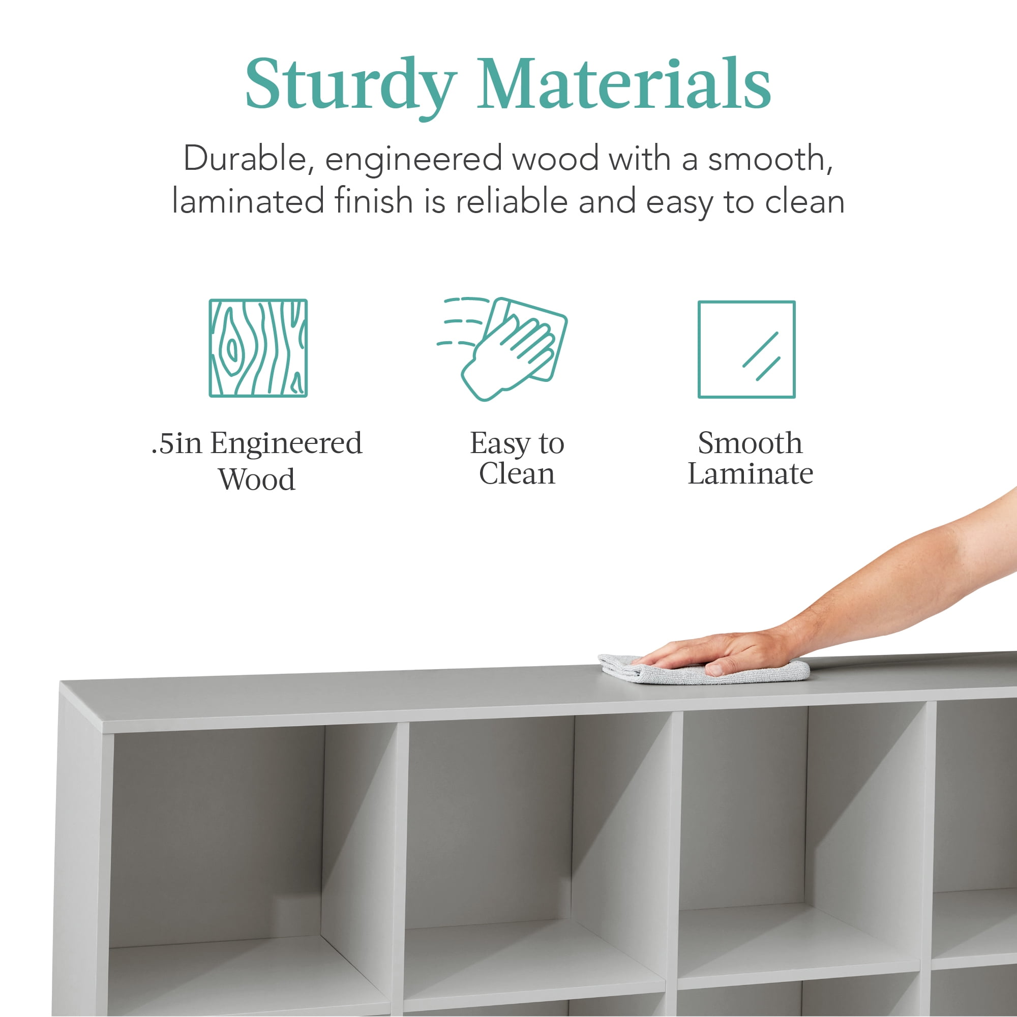 Best Choice Products 8-Cube Bookshelf, 13.5in Display Storage System, Organizer w/ Removable Back Panels - Gray