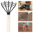 thumbnail image 5 of Tinksky 1Pc Stainless Steel Clam Rake with Net Bag Oyster Shell Digging Rake Black, 5 of 10