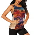thumbnail image 2 of Fuzoiu Cultural Silhouette Journey Print Women's Workout Tank Top,Athletic Racerback Sports Tank,Tops Sleeveless Running Loose Fit Yoga Tops,Active Shirts for Yoga, Running, and Gym-X-Large, 2 of 7