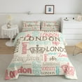 thumbnail image 2 of Feelyou England King Crown Queen Comforter Set, Kawaii Cartoon Cream Graffiti Bedding, 2 of 8