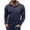 #041-Blue, variant on Men's Hooded Pullover Half-Zip Sweatshirt, Cozy Casual Long Sleeve Button-Front with Pockets for Outdoor Activities, Daily Wear,Plus Size