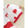 thumbnail image 5 of Suealasg Kids Girl Valentine’s Day Dress 9M 1T 2T 3T 4T Short Sleeve Doll Collar Heart Print Tulle Dress Toddler Baby Girls Spring Cute A-Line Dress, 5 of 8