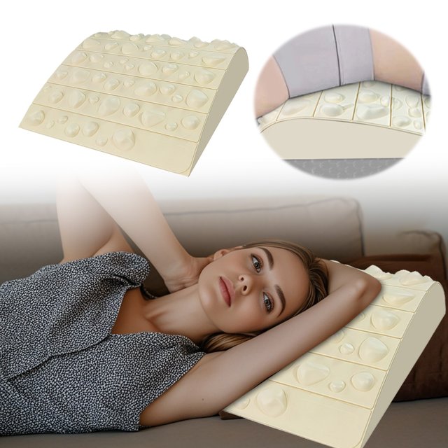 BKER Orthopedic Lumbar Support For Back Massage Cushion With Stone Texture Design Yoga Bolster For Spinal Alignment And Muscle Relaxation