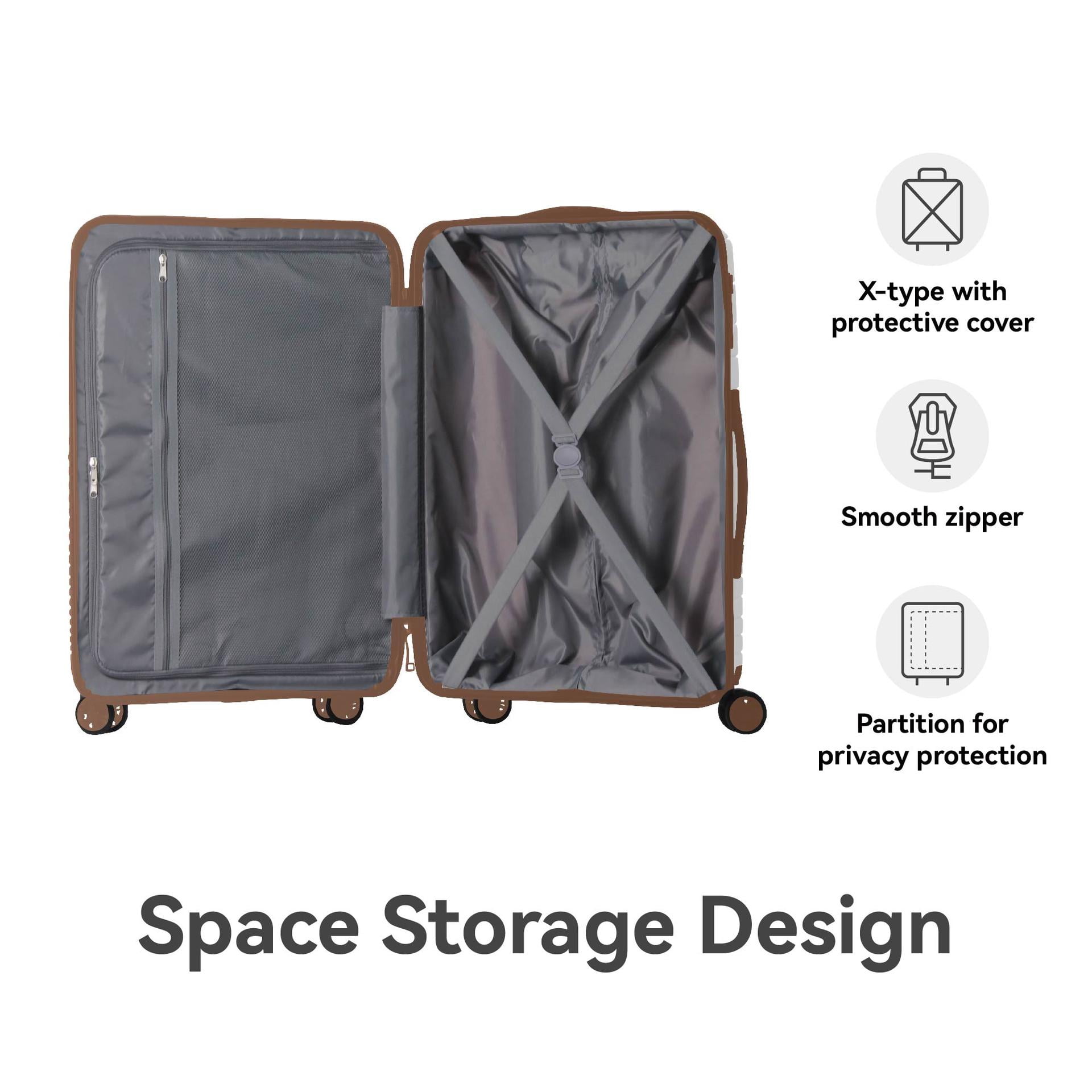 3-Piece Hardshell Luggage Set with TSA Lock, Spinner Wheels, Lightweight PP Suitcase (20/24/28 in)