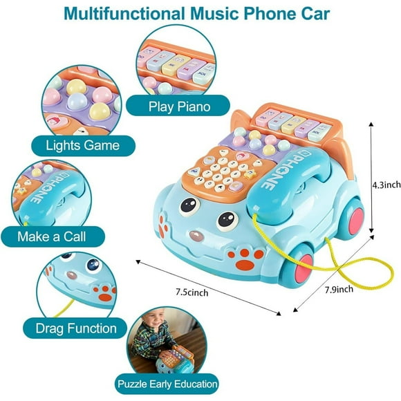 Baby Phone Toy, Baby Toy Phone Cartoon Baby Piano Music Light Toy Children Pretend Phone, Kids Cell Phone Girl with Light Parent-Child Interactive Toy Gift Game Boy Girl Early Education Gift Toy for