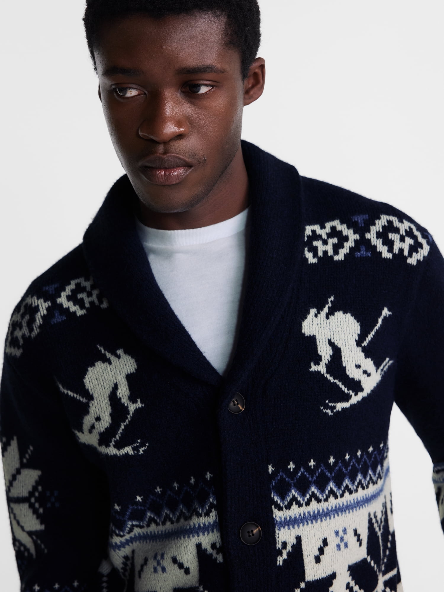 George Men's Novelty Shawl Collar Cardigan, Midweight, Sizes S-3XL