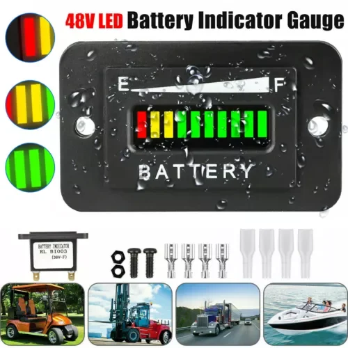 STARLIGHT- 48V Led Battery Indicator Meter Gauge For Ezgo Club Car Yamaha Golf Cart Motor