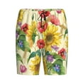 thumbnail image 4 of Naloa Sunflower Cornflower Poppy Men's Short Pajama Pants, Lounge Comfort Shorts with Elasticized Waistband and Side Pockets - 4X-Large, 4 of 9