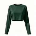 thumbnail image 6 of Hurxie Womens Cropped Sweatshirt Oversized Crewneck Boxy Crop Pullover Casual Athleisure Top Army Green,M, 6 of 6