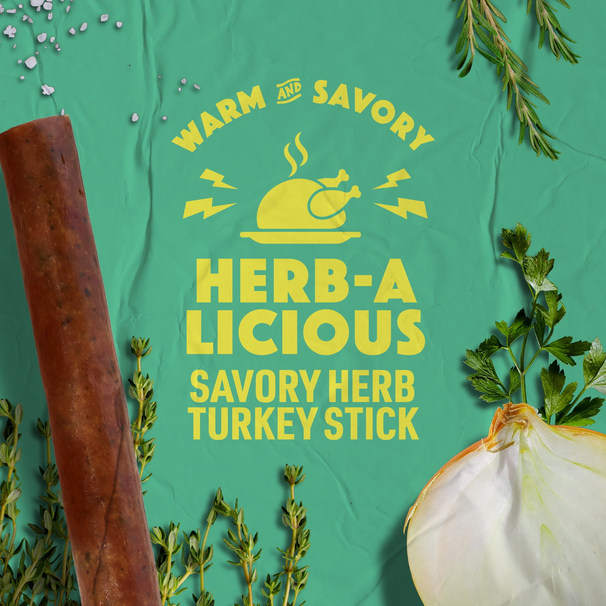 (5 pack) Lorissa's Kitchen, Herb-A-Licious Flavor, Turkey Stick, 1 ounce, Individually Wrapped