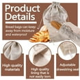 thumbnail image 3 of 2 Pack Reusable Bread Bag, Linen Bread Storage Bag Container with TPU Liner & Drawstring, Plastic Liner Bread Keepers for Homemade Sourdough Baking Supplies (15.7" x 11.8"), 3 of 7