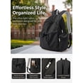thumbnail image 5 of Gustave Women's Lightweight Backpack Purse Water Resistant Nylon 14 Inch Laptop Travel Backpack Casual Daypack Cute College Bookbag - Black, 5 of 8