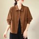 thumbnail image 4 of Chaquetas y abrigos casuales sin capucha de manga larga, chaqueta casual de color liso, chaqueta de trabajo para mujer, blusa holgada para mujer, 4 of 9