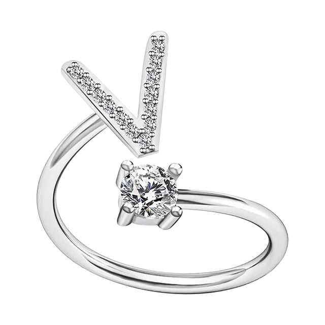 TIMIFIS Rings Knuckle Stacking Rings Women's Fashion Opening Ring Couple Ring Opening Letter Ring Jewelry Rings for Women;Teen Girls;Man - Summer