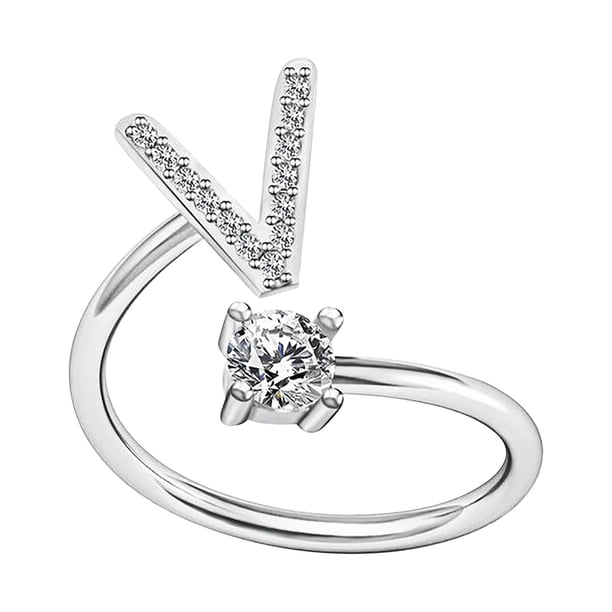 Anillos para mujer, regalos para mujer, moda femenina, apertura de pareja, letra de apertura, joyería, anillo