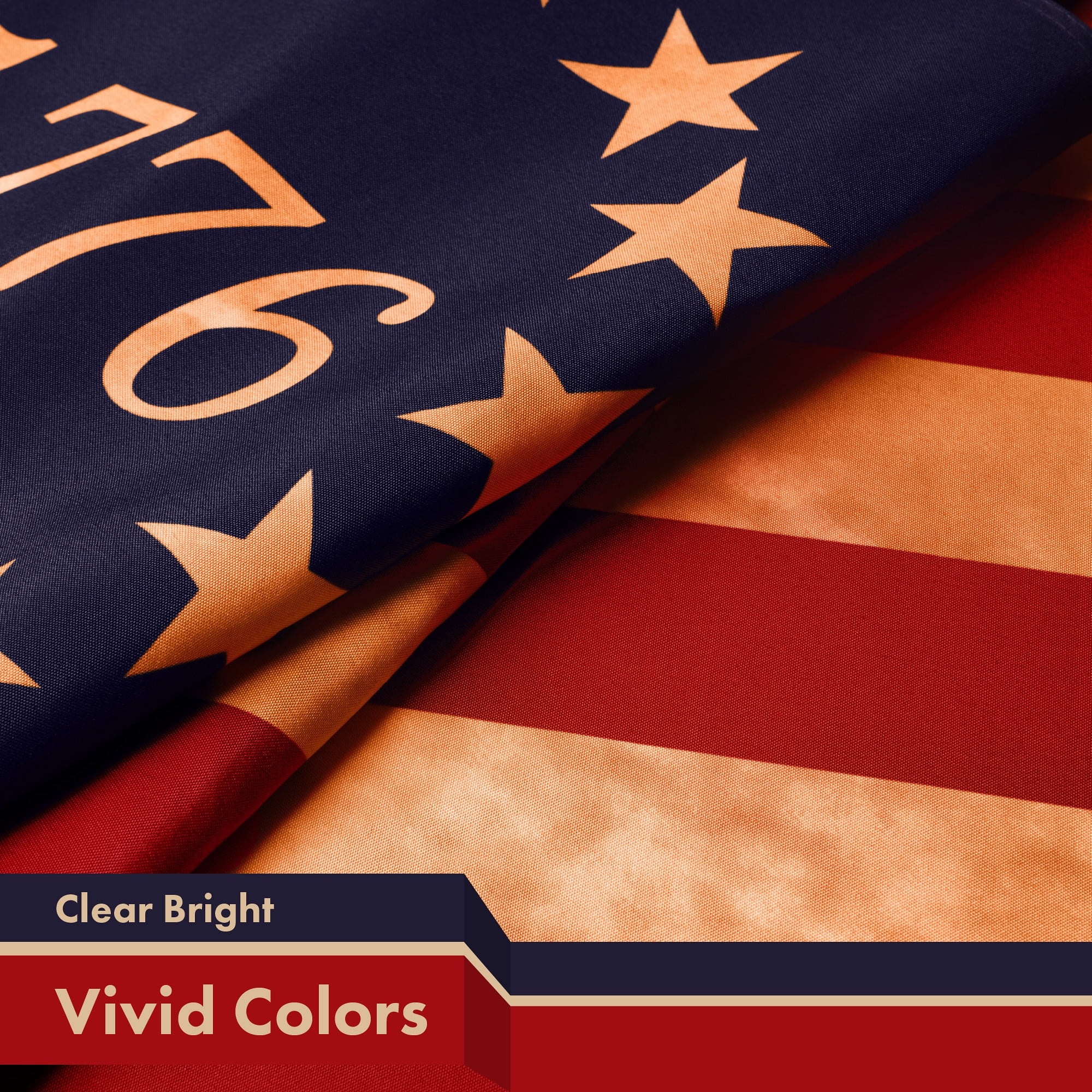 G128 Betsy Ross 1776 Tea-Stained Flag | 3x5 Ft | LiteWeave Pro Series Printed 300D Polyester | Historical Flag, Indoor/Outdoor, Vibrant Colors, Brass Grommets, Thicker and More Durable Than 100D 75D