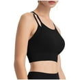 thumbnail image 3 of qolati Sports Bra for Womens Longline Strappy Padded Yoga Bralette Low Impact Spaghetti Workout Crop Top, 3 of 5