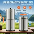thumbnail image 5 of Gravity Fed Water Filter System 2.25G 304 Stainless Steel Countertop Reduces Lead 99 Percent Chlorine with 2 Carbon Filters Spigot for Home Camping RV, 5 of 6