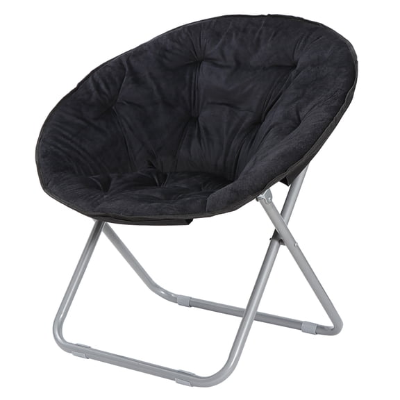Favory Microsuede Foldable Saucer Chair, Black 33.46 * 26.77 * 31.89in-1 pcs