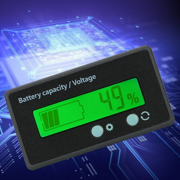 12-84V Battery Capacity Meter Water Proof Battery Monitor LCD Display with PVC Film, Accurate Percentage Voltage Display for LeadAcid Lithium Batteries