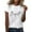 White, variant on MIXUE Womens Summer Tops Letter Print Round Neck Short Sleeve Casual Fashion Shirts For Women Tee Shirts Daily-Wear,White,L