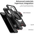 thumbnail image 6 of Compatible Case for Nokia C200 Case with Tempered Glass Screen Protector [Military Grade] Ring Car Mount Kickstand Shockproof Hard Phone Case - Black, 6 of 7