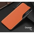 thumbnail image 2 of Luxury Flip Case for Xiaomi 12, Premium PU Leather Smart Sleep/Wake Up Function Smart View Window Business Phone Case for Xiaomi 12 Orange, 2 of 7